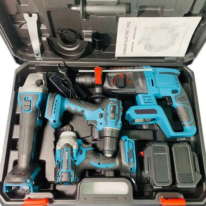 20V Portable Cordless Drill Set 5-Piece Brushless Lithium Tools Set Lithium Battery Power Tools Kit For Home Improvement