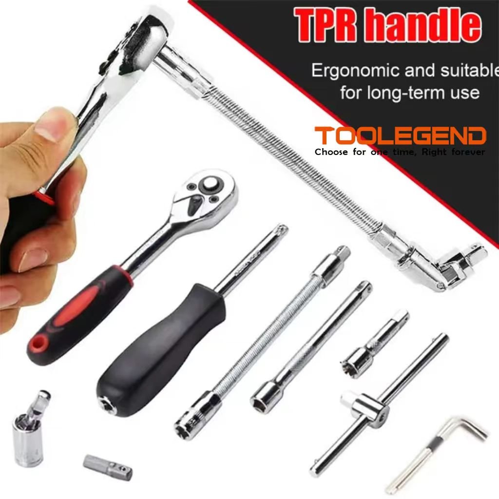 Portable 46pcs Screwdriver Socket Bit set Ratchet Wrench Combination Tools Kit with Extension Bar Portable Case