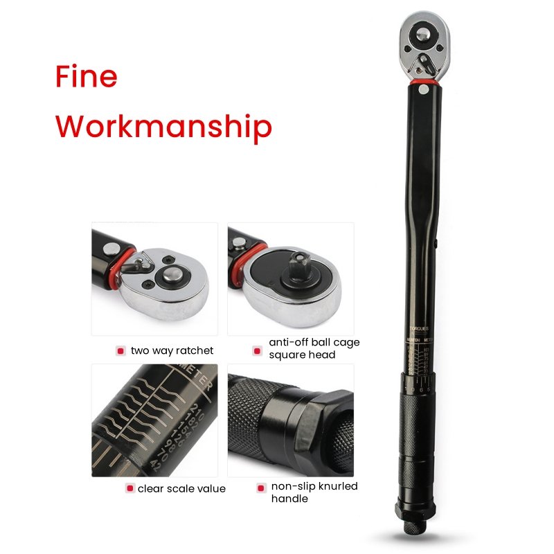 5Pcs 1/4 1/2 Preset Torque Wrench Set With A Storage Box CR-V 45T Spanners Bike Motor Car Repairing Durable Use Tool Kit