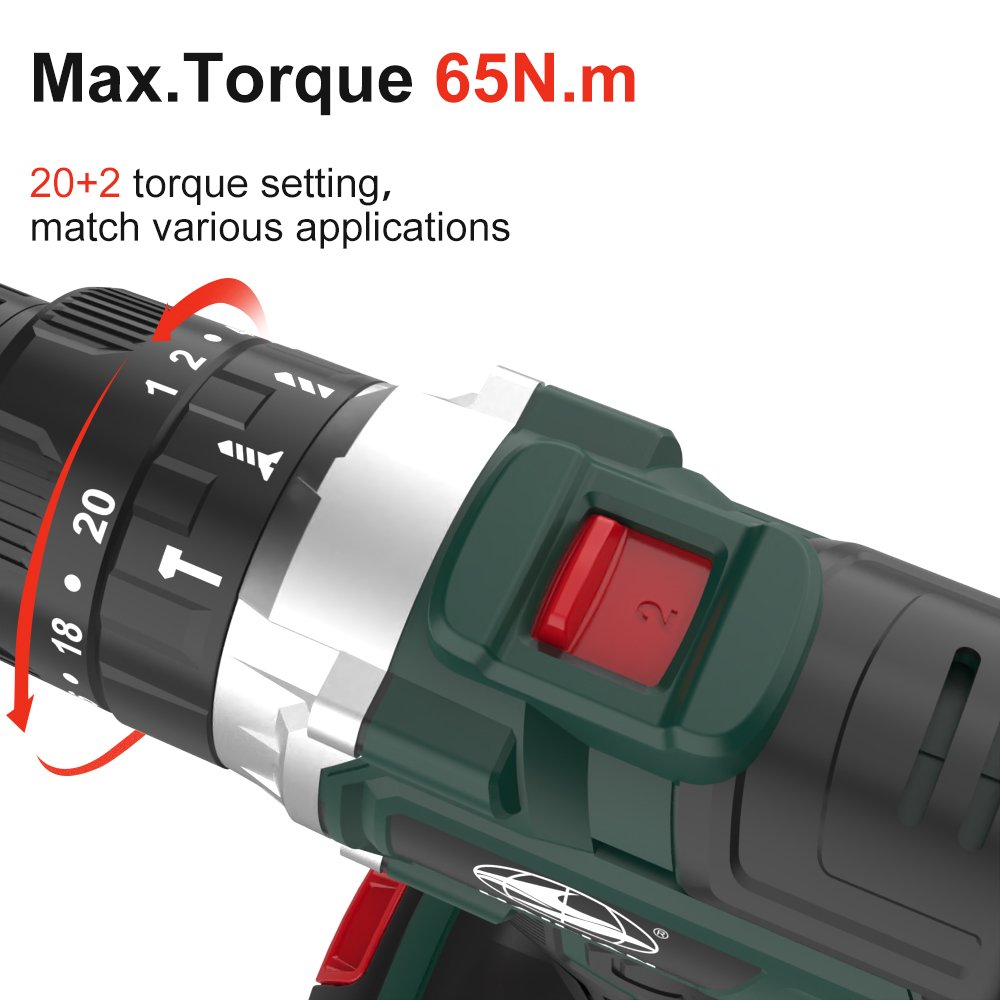 Professional Power tools Drill 4000mah construction tools 20V handheld 1650RPM brushless electric screwdriver
