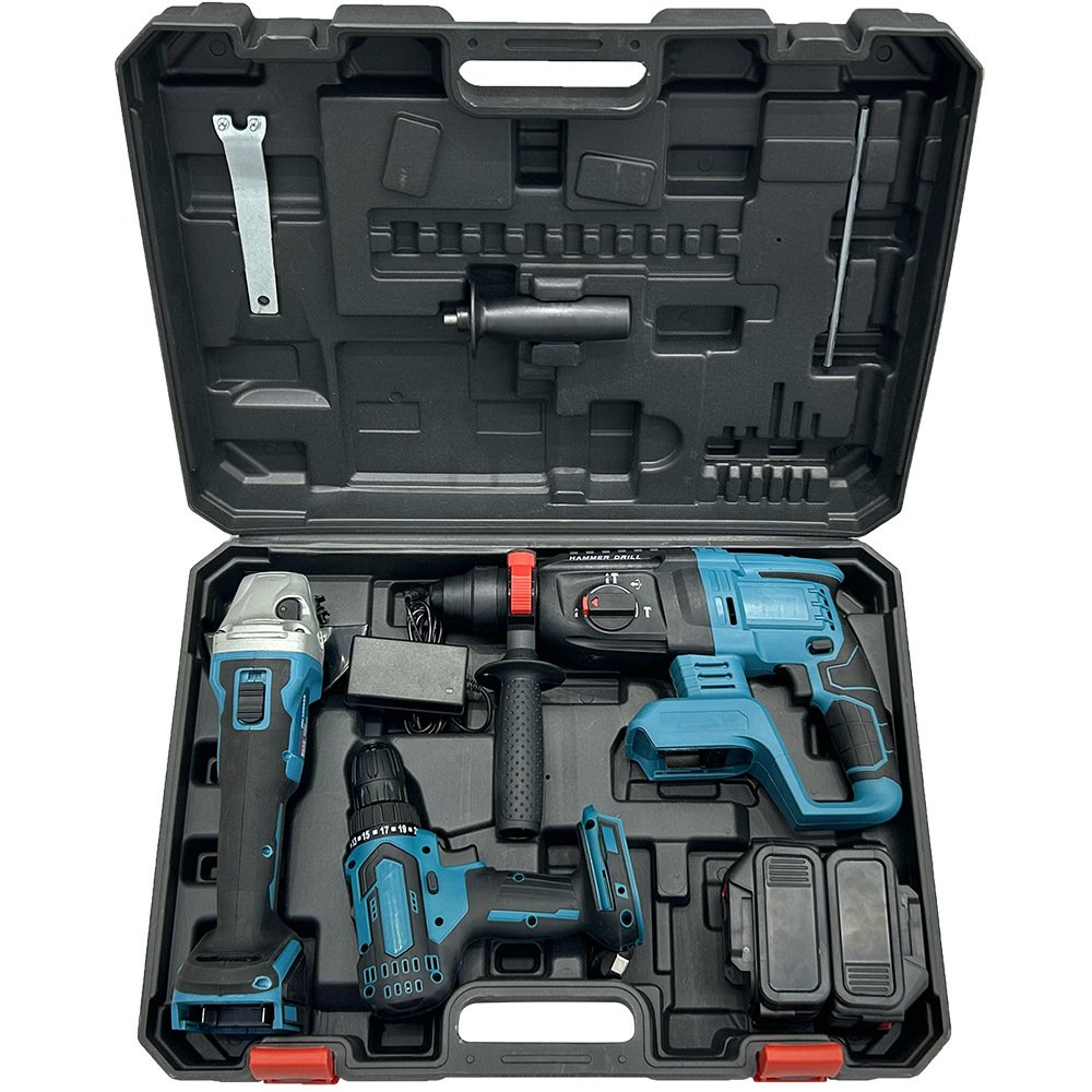 Big Tree Best Price 21V Brushless Lithium 3 Pcs Angle Grinder Electric Hammer Drill Battery Combo Power Tool Kit Set