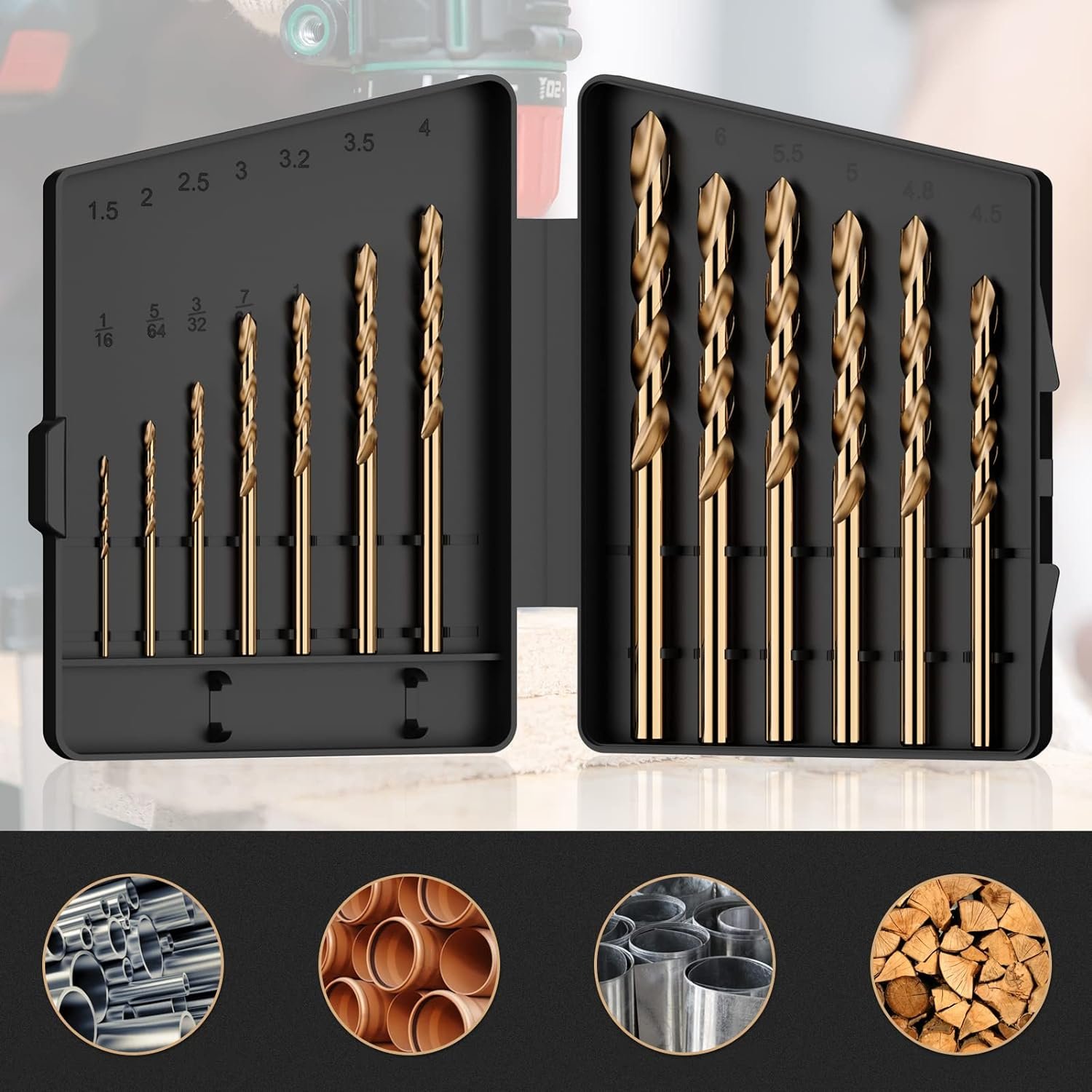 High Quality Power Tool Accessories DIN338 HSS Drill Bits Stainless Steel Metal Spade Gun High Speed Twist Drills Bit Set