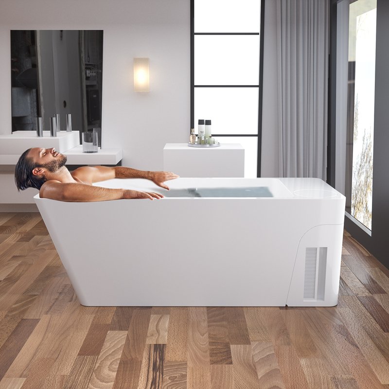 Cold Plunge Tub All in One Luxury Acrylic Ice Bath Tub Ozone Disinfection System With 1 Hp Water Chiller