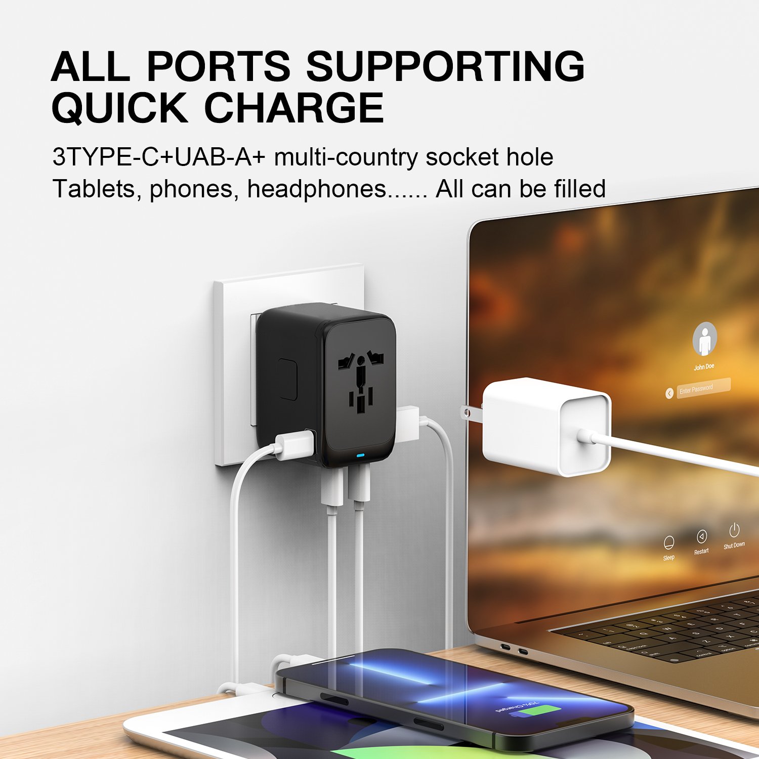 global universal international travel power adapter plug adapter outlet usb charger Travel Adaptor type c