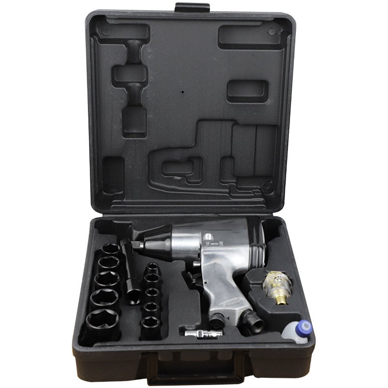 15PCS Pneumatic Wrenches Tool Set Air Powered Impact Socket Set Pneumatic Tools Kit Air Socket Wrench Set Torque Wrench Tool Box