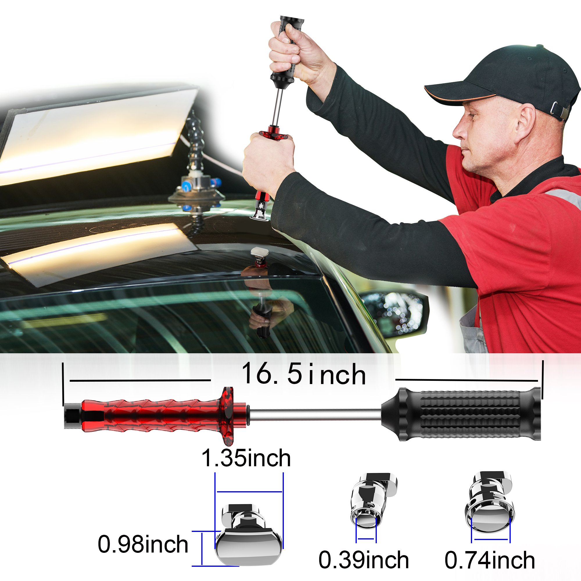 Newest Hail Slide Hammer Dent Puller PDR Sliding Hammer with Cold Glue for Paintless Dent Removal and Hotbox