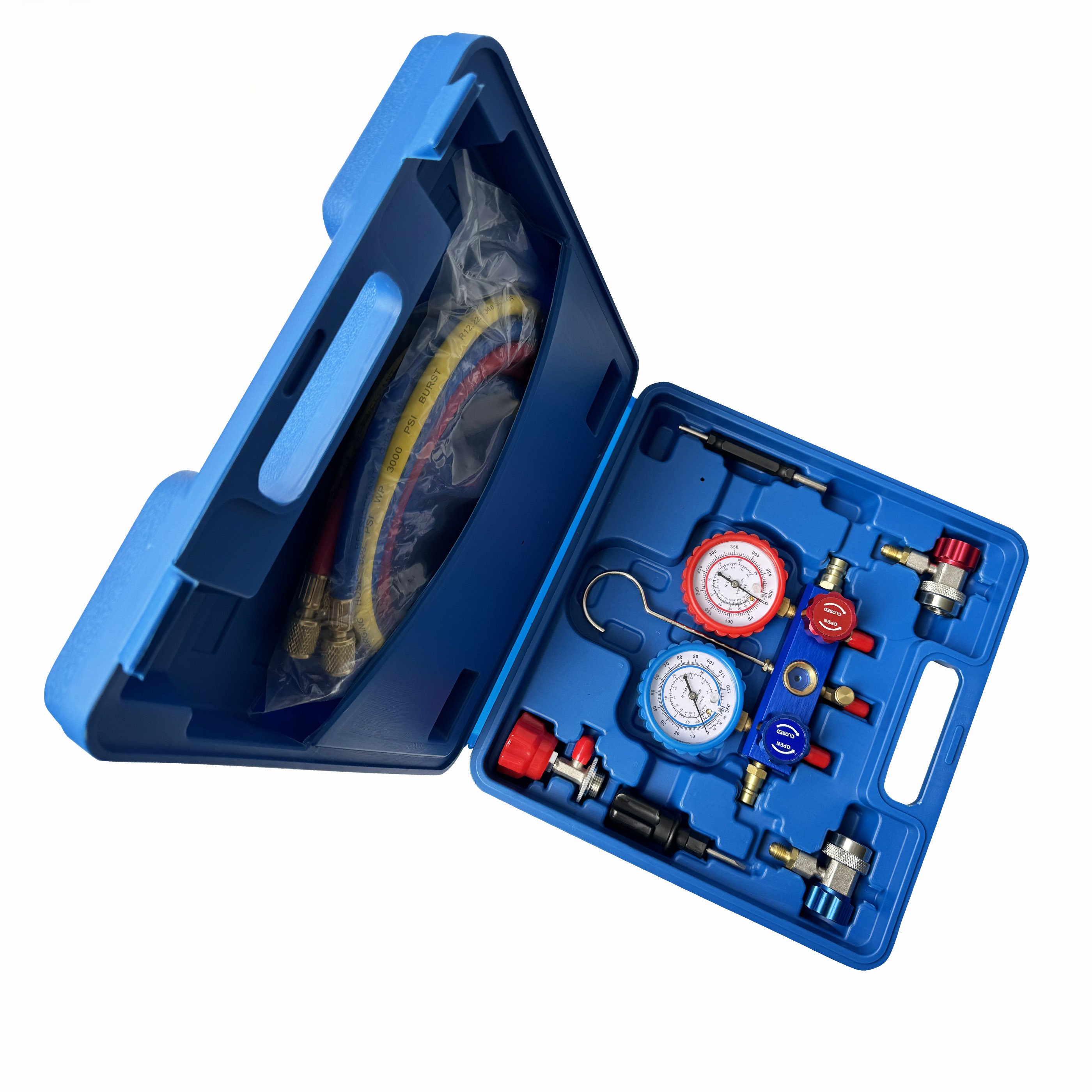Digital Manifold Meter Air Conditioning Vacuum Gauge for Refrigeration HVAC Vacuum Pressure Temperature Tester Set