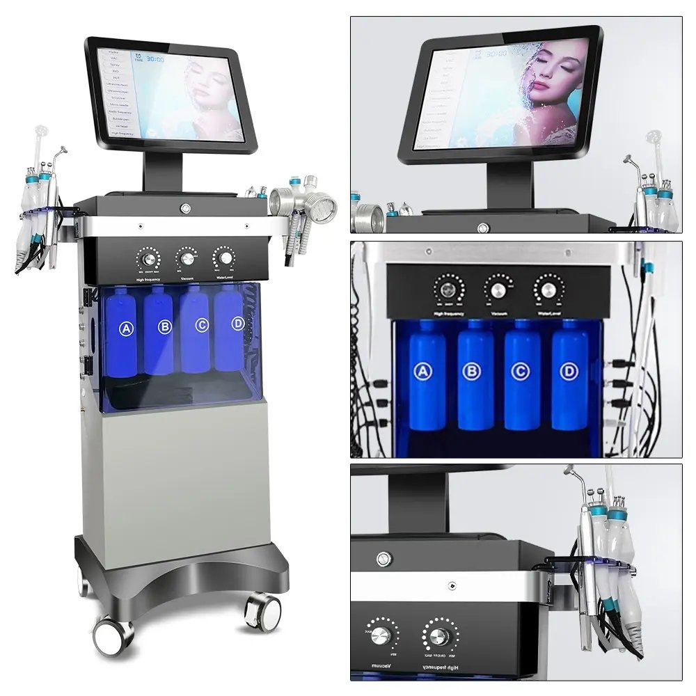 Professional H2o2 Hydrafacy Facial 14 in 1 Multifunctional Skin Treatment Anti Aging Machine