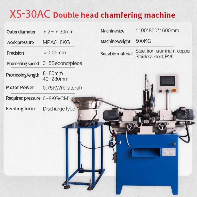 30 hydraulic double-head pneumatic chamfering machine for flattening the ends of metal pipes