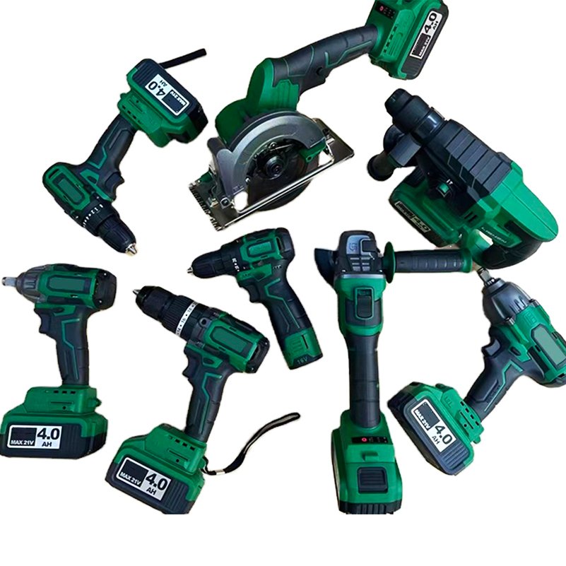 3-5 Pcs Cordless Rechargeable Professional Brushless Electric Hammer Drill Angle Grinder Wrenches Chainsaw Combination Tool Set