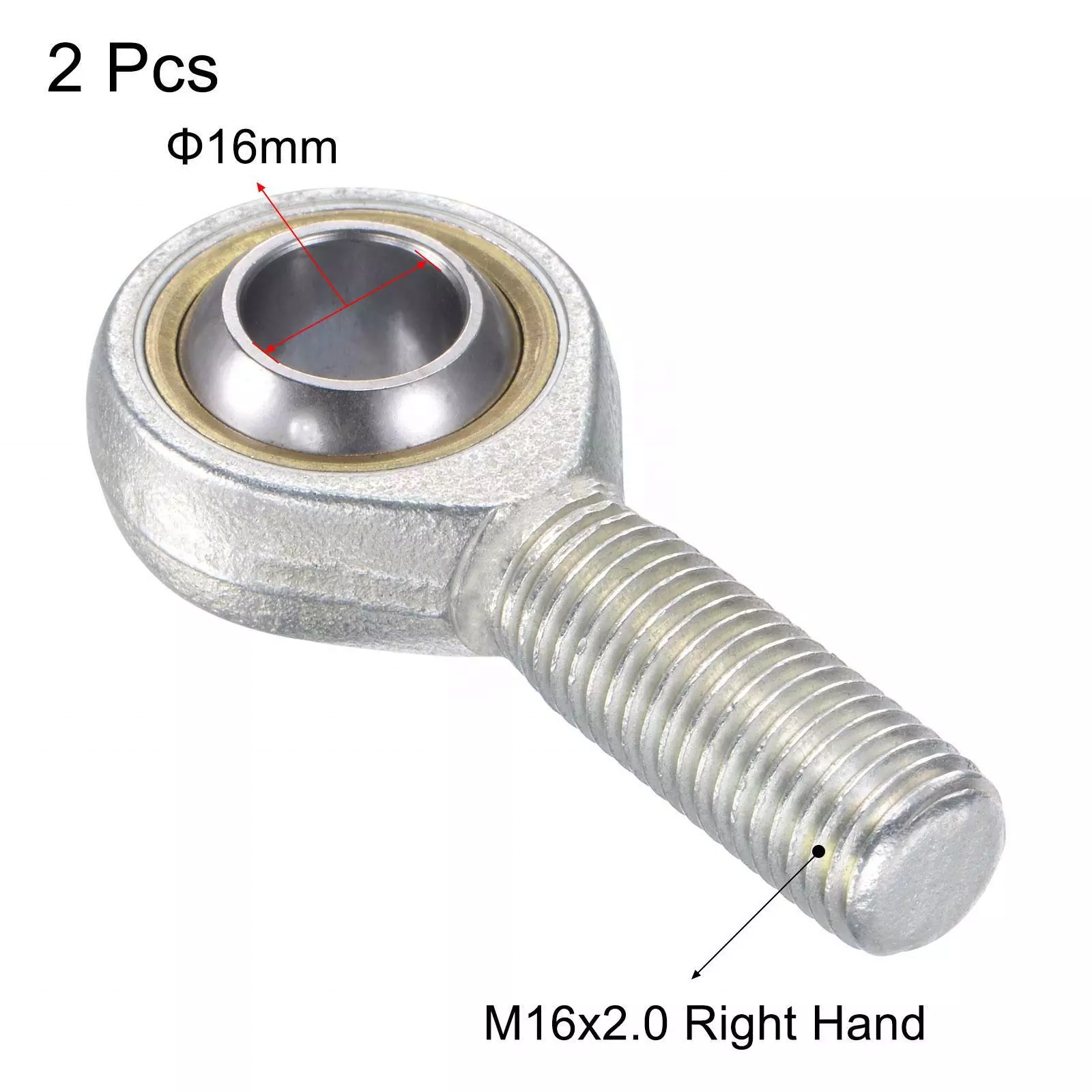 SA16TK POSA16 Spherical Rod End Bearing 16mm Bore Self-Lubricated Joint Bearing Thread Rod Ends Bearings Male Thread Connector