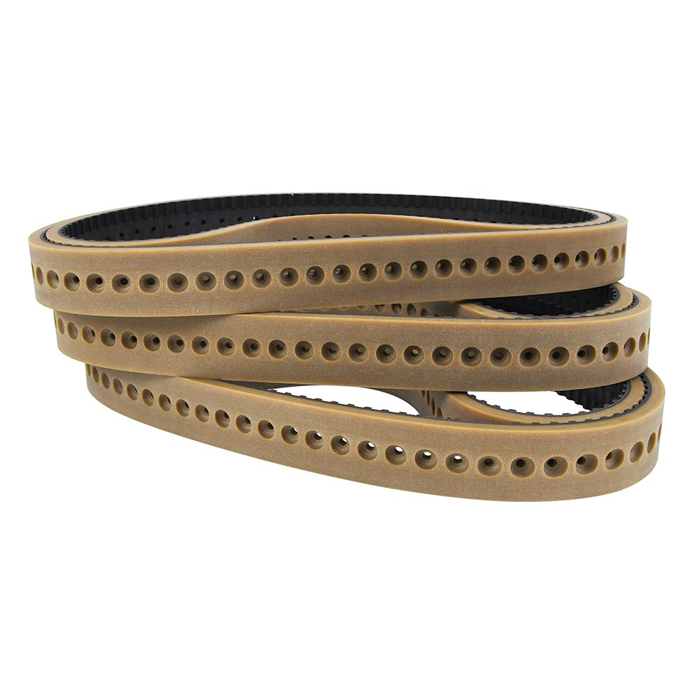 High quality brown rubber coated transmission belts flat belt conveyor