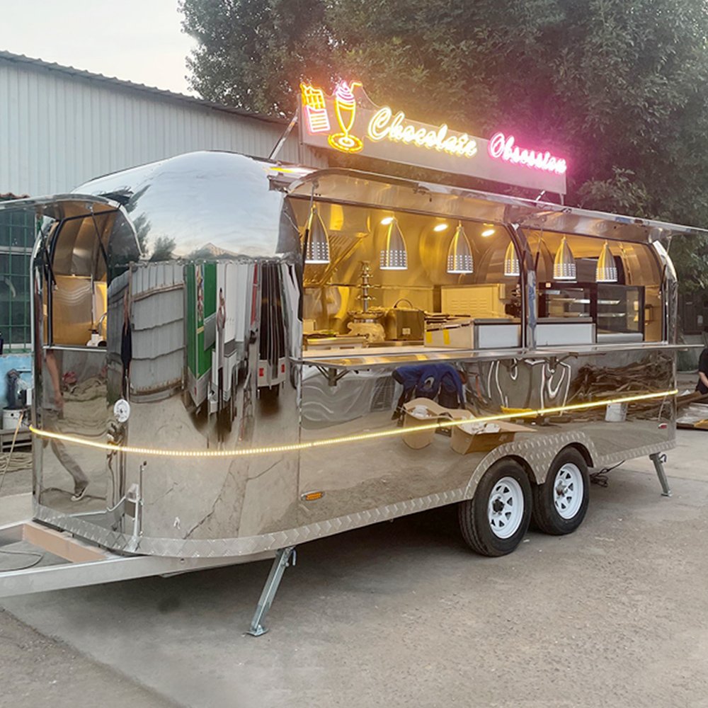New Ice Cream Coffee Juice Bar Trailer Mobile Hot Dog Burger Pizza Snack Fast Food Truck with Full Kitchen Equipment
