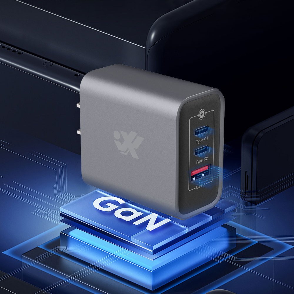 New Design PD Charginng 3-Port US Plug USB-C Wall Charger Super Fast 65W Power Adapter for Iphone