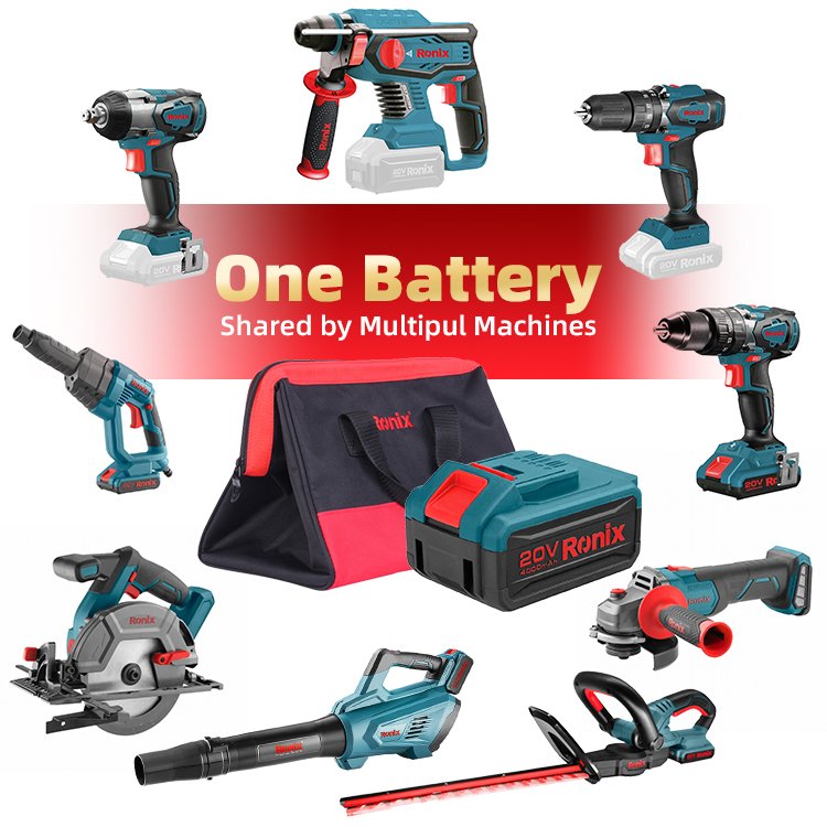 Ronix 86 Series Combination Power Tool Kits Electric Hammer Impact Drill Angle Grinder Cordless Wrench Portable Circular Saw