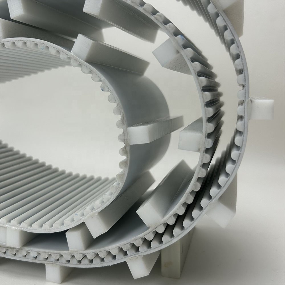 Polyurethane open ended timing belt with cleats HTD3M 5M 8M 14M pu transmission belts