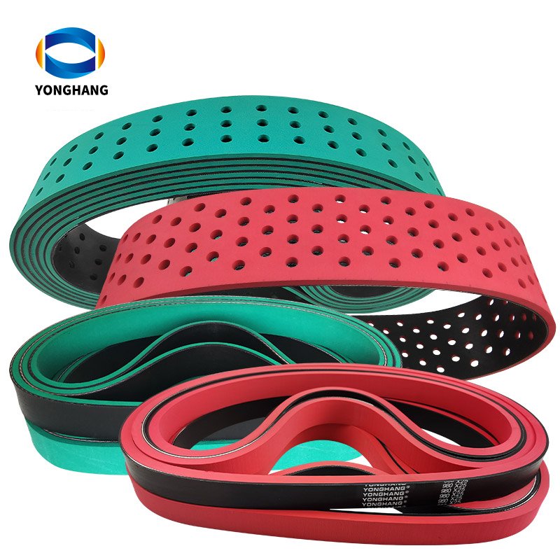 Yonghangbelt 10 year production experience rubber coated folder gluer folding machine belt cartons paper feeder belts