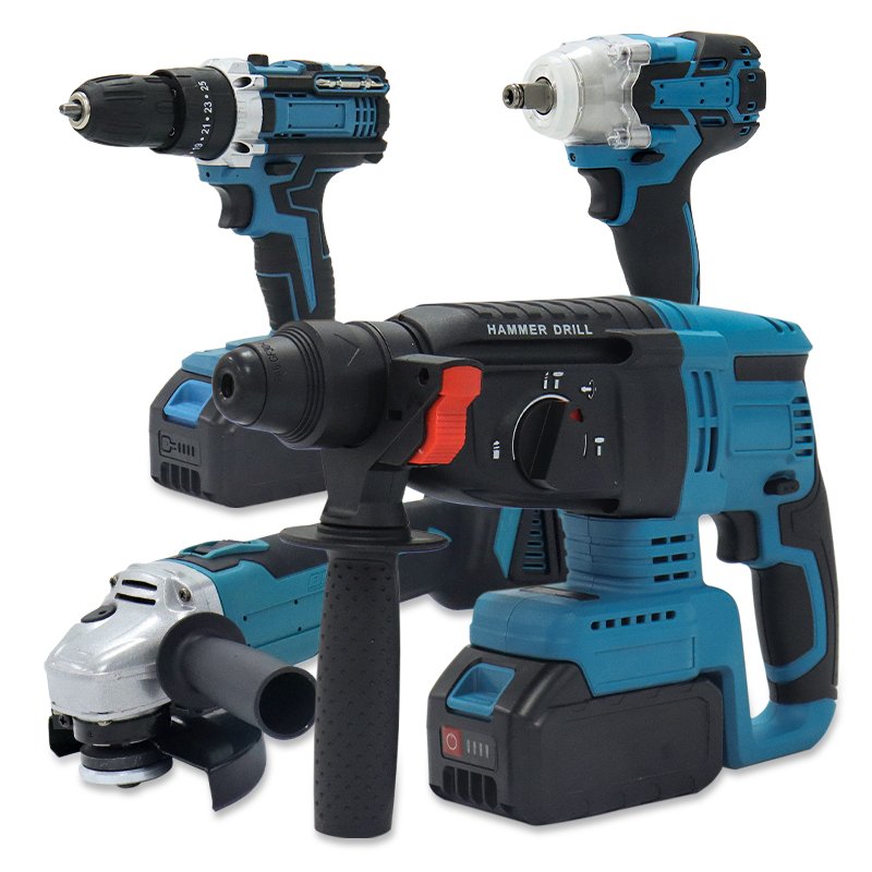 LANDSEA Manufacturer 4-Tool Cordless Power Tool Combo Kit Brushless Llithium Battery Cordless Power Tools Kit