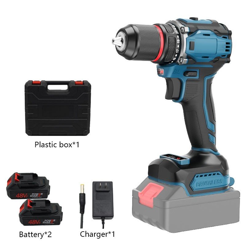 21V Cordless Power Drill Machine Li-Ion Battery Electric Screwdriver Mini Brushless Motor Impact Cordless Drill OEM