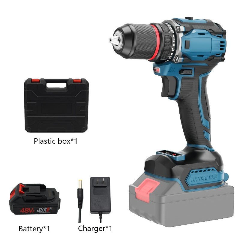 21V Cordless Power Drill Machine Li-Ion Battery Electric Screwdriver Mini Brushless Motor Impact Cordless Drill OEM