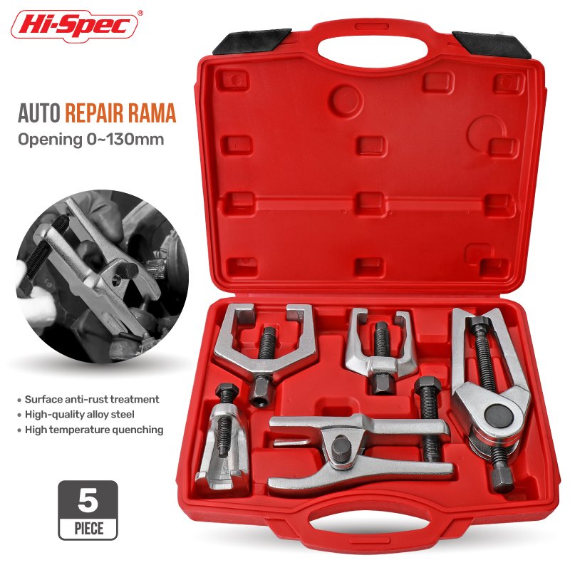 5pc Ball Joint Separator, Pitman Arm Puller and Tie Rod End Tool Set for Auto Garage Mechanics Front End Service. OEM ODM Ready