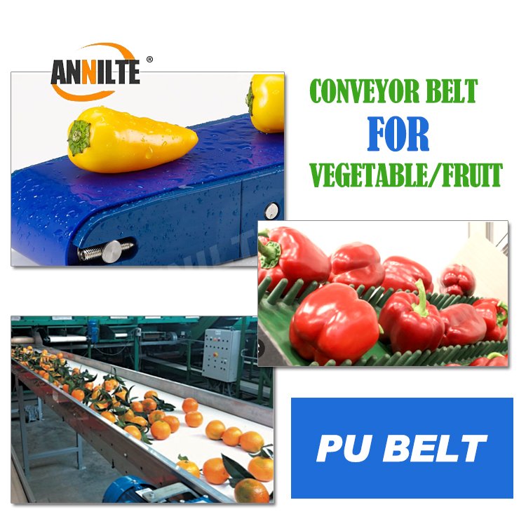 Annilte industrial pu white blue fruit Food Conveyor belt White dought sheeter belt for food factory