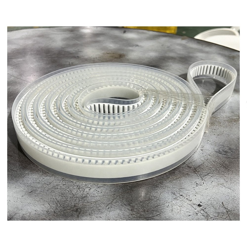 Polyurethane timing belt with coatings HTD8M double PU coated opened ended transmission belts