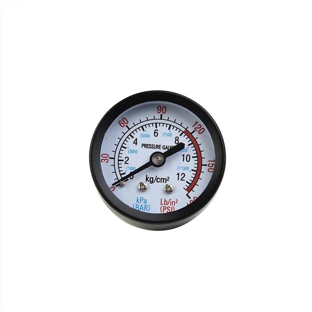 Air Compressor Pneumatic Hydraulic Fluid Pressure Gauge 13mm 1/4 Thread 0-180 PSI 0-12