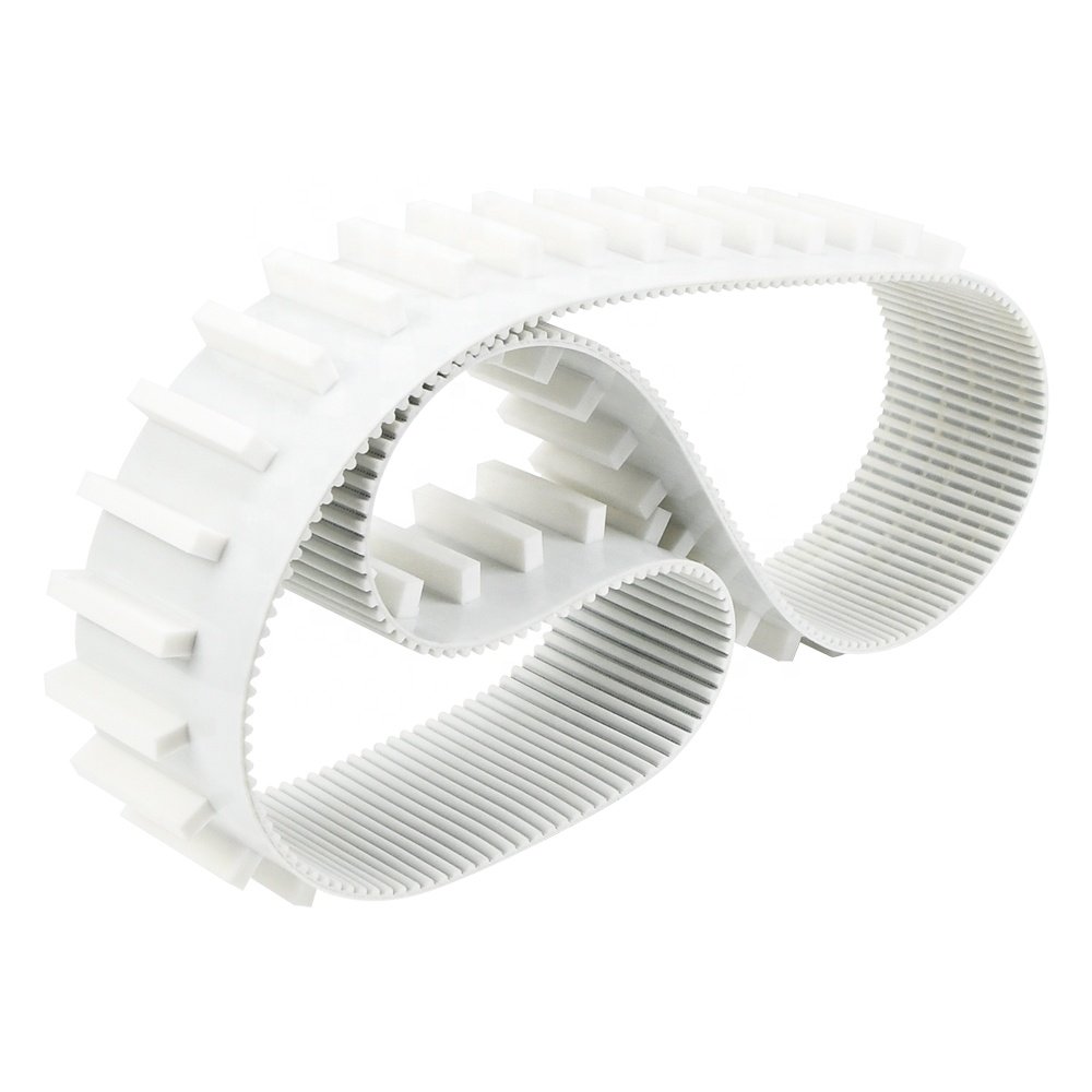 Power transmission industrial welded steel cord custom PU timing belt with cleats for indexing conveying