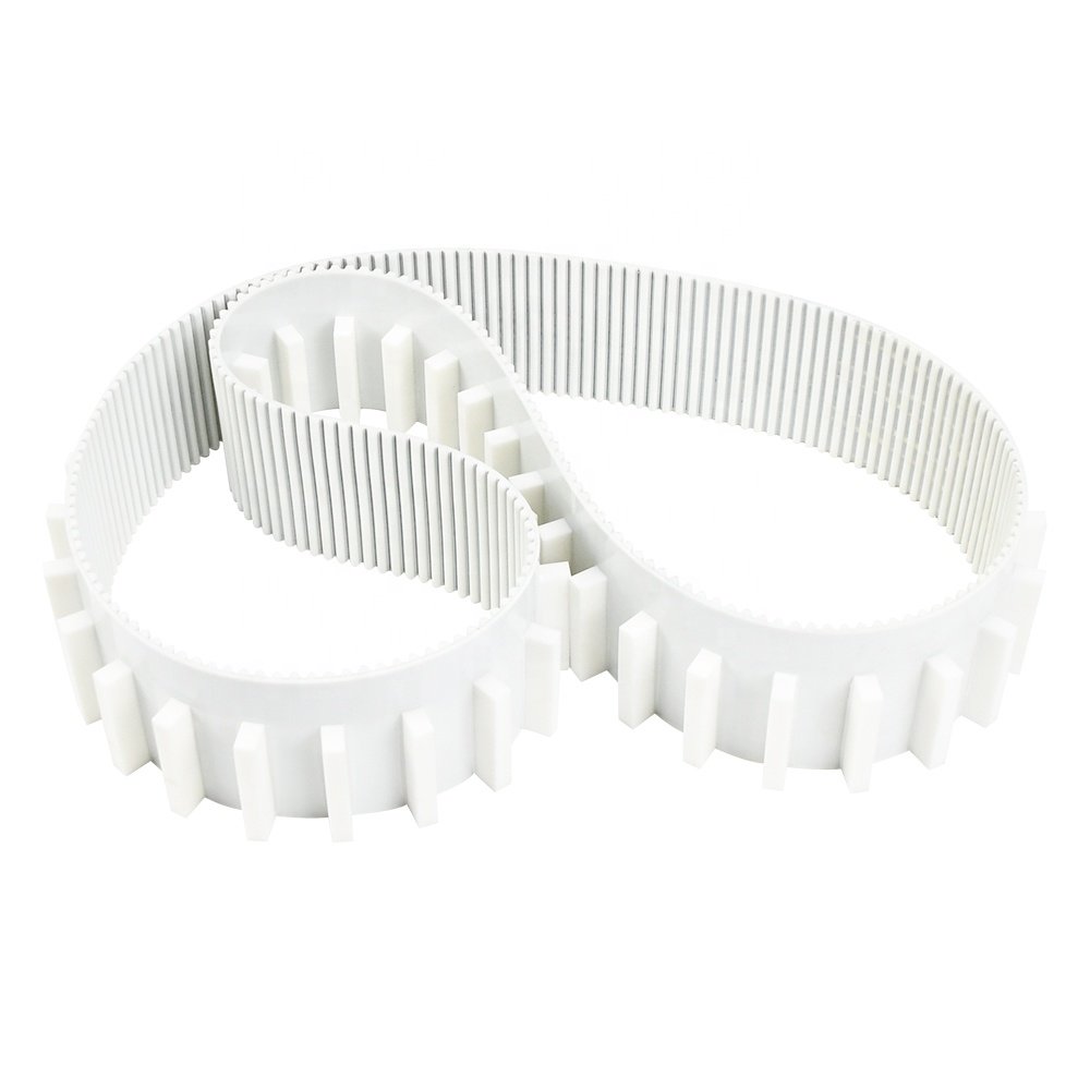 Power transmission industrial welded steel cord custom PU timing belt with cleats for indexing conveying