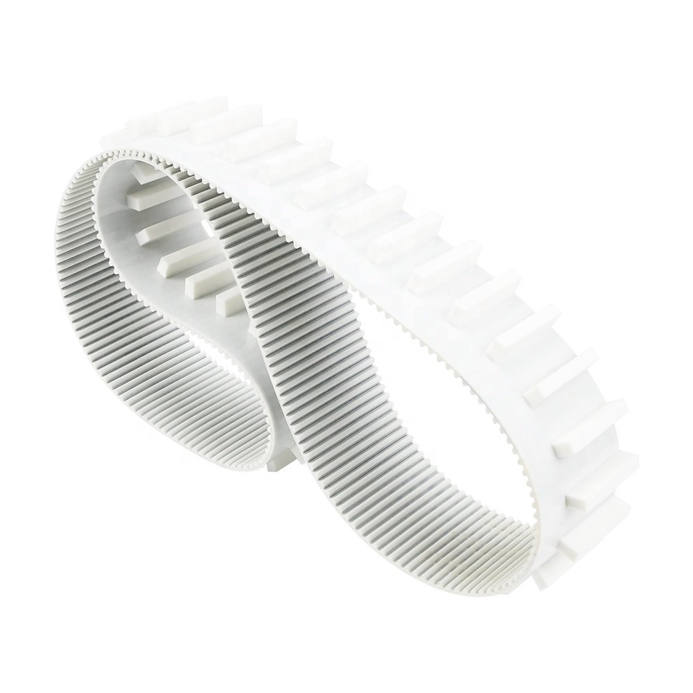 Power transmission industrial welded steel cord custom PU timing belt with cleats for indexing conveying
