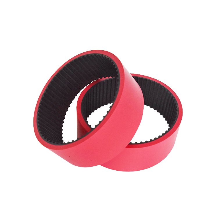 Heat resistant XL tooth seamless red silicone coating rubber vulcanized belt for labeling machine