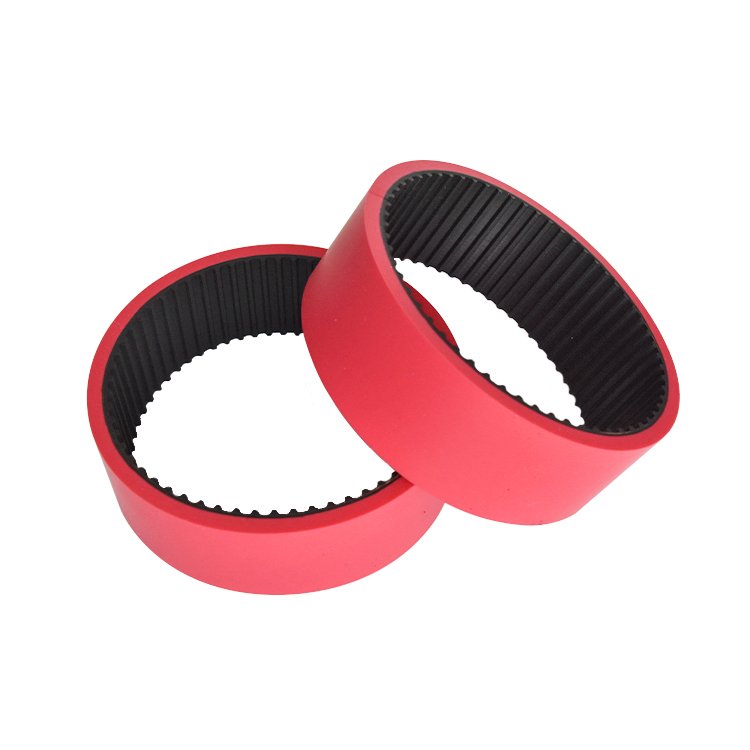 Heat resistant XL tooth seamless red silicone coating rubber vulcanized belt for labeling machine