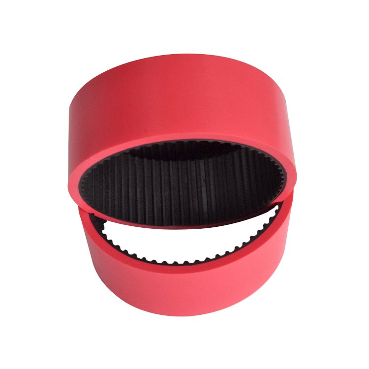 Heat resistant XL tooth seamless red silicone coating rubber vulcanized belt for labeling machine