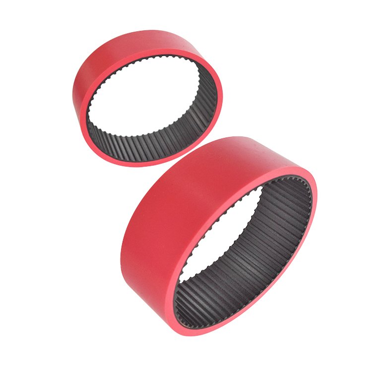 Heat resistant XL tooth seamless red silicone coating rubber vulcanized belt for labeling machine