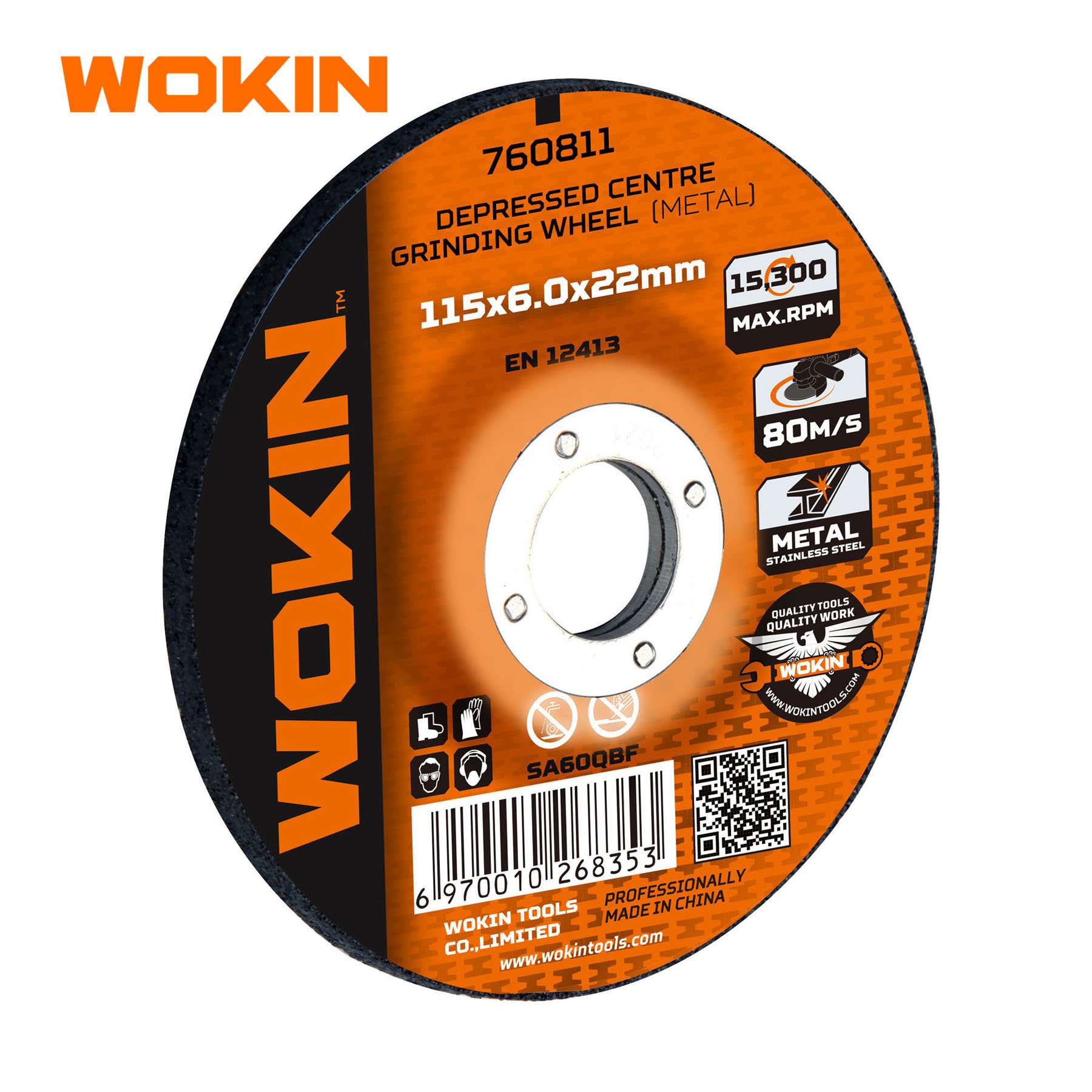 WOKIN 760811 Metal Power Tools Accessories Depressed Centre Cutting Grinding Wheel