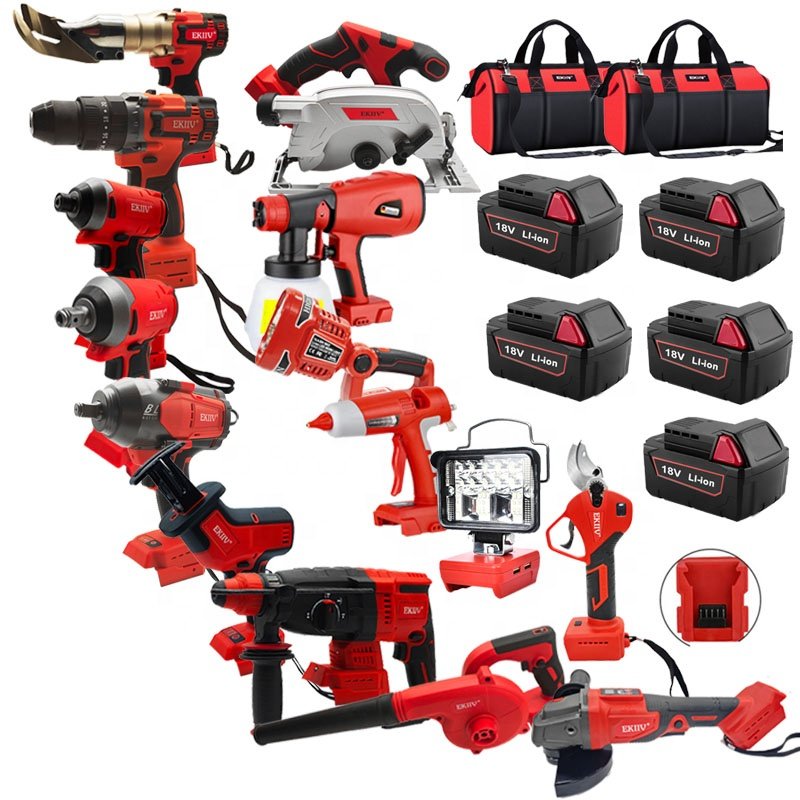 EKIIV 18V Cordless electric power drills hand portable screwdriver cordless drill machine power tools tool sets combo kit