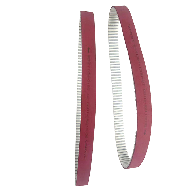 Factory outlet polyurethane timing belt with red rubber coating 30-S8M-1008 pu synchronous belt