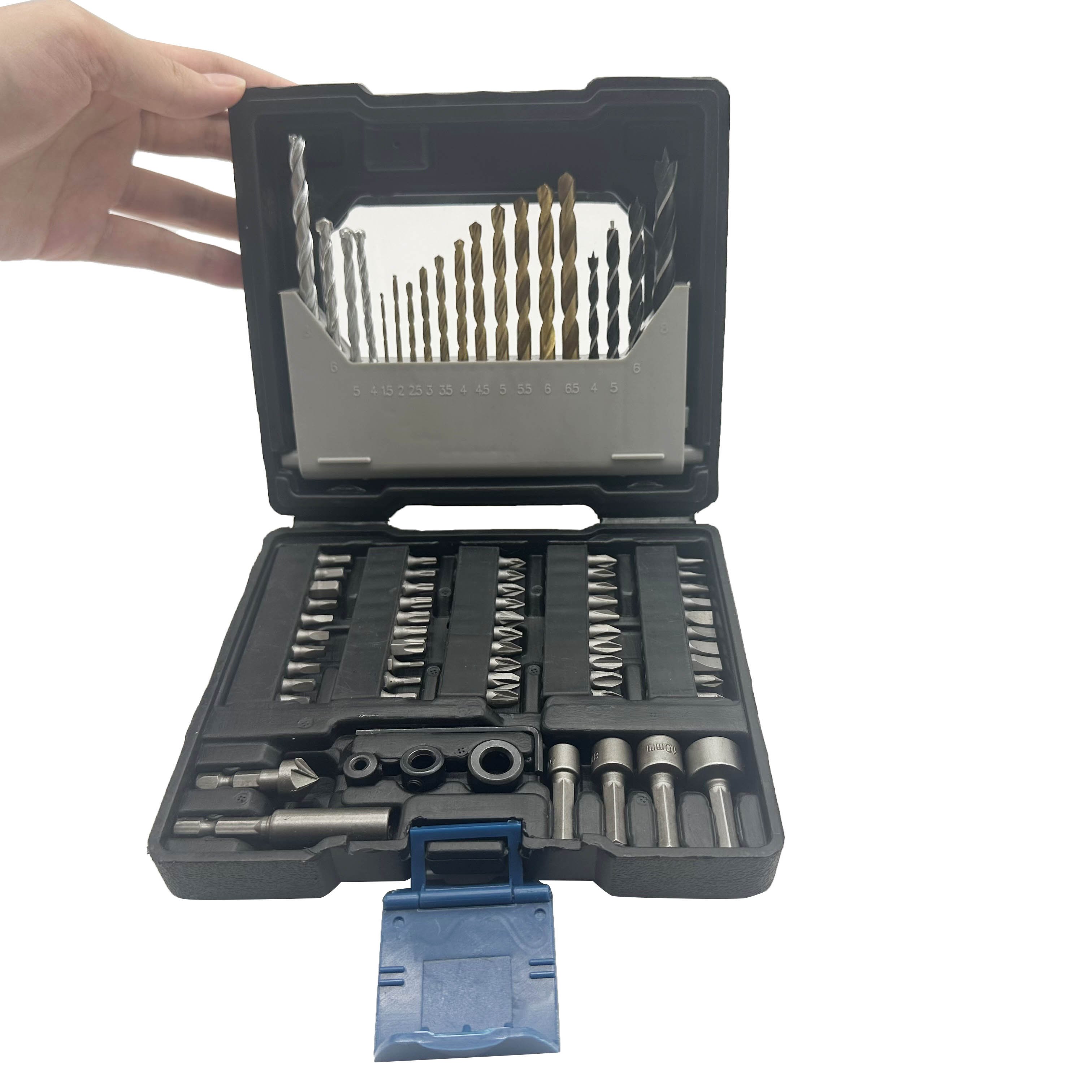 AutoErizo Twist Drill Bit 78 pcs Set Blue Iron Box HSS 4241 4341 1.0-13mm Length Screwdriver