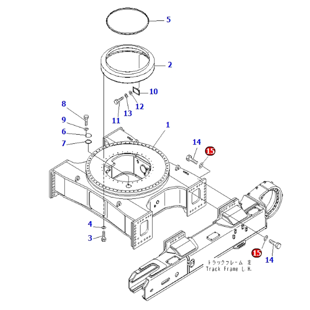 Advantageous Manufacturer PC2000-8 Excavator 21T-30-71170 Track Center Frame Washer