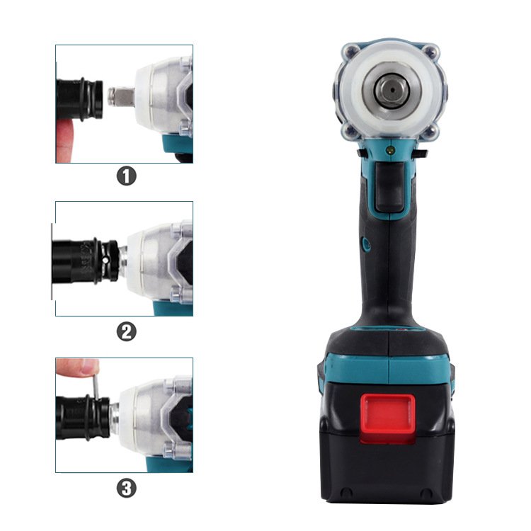 Electric Impact Wrench Brushless Cordless Electric Wrench 1/2 inch Compatible Makita 18V Battery Screwdriver Power Tools