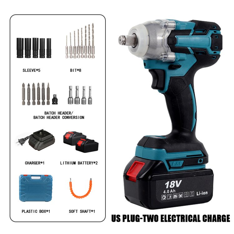 Electric Impact Wrench Brushless Cordless Electric Wrench 1/2 inch Compatible Makita 18V Battery Screwdriver Power Tools