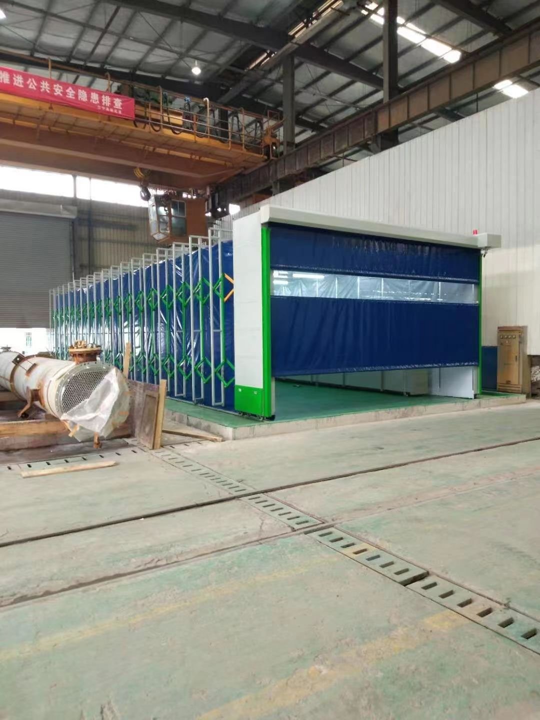 Customized Retractable Mobile Telescopic Paint Spray Booth Auto Open Semi-Open Face For Gas Disposal Machinery