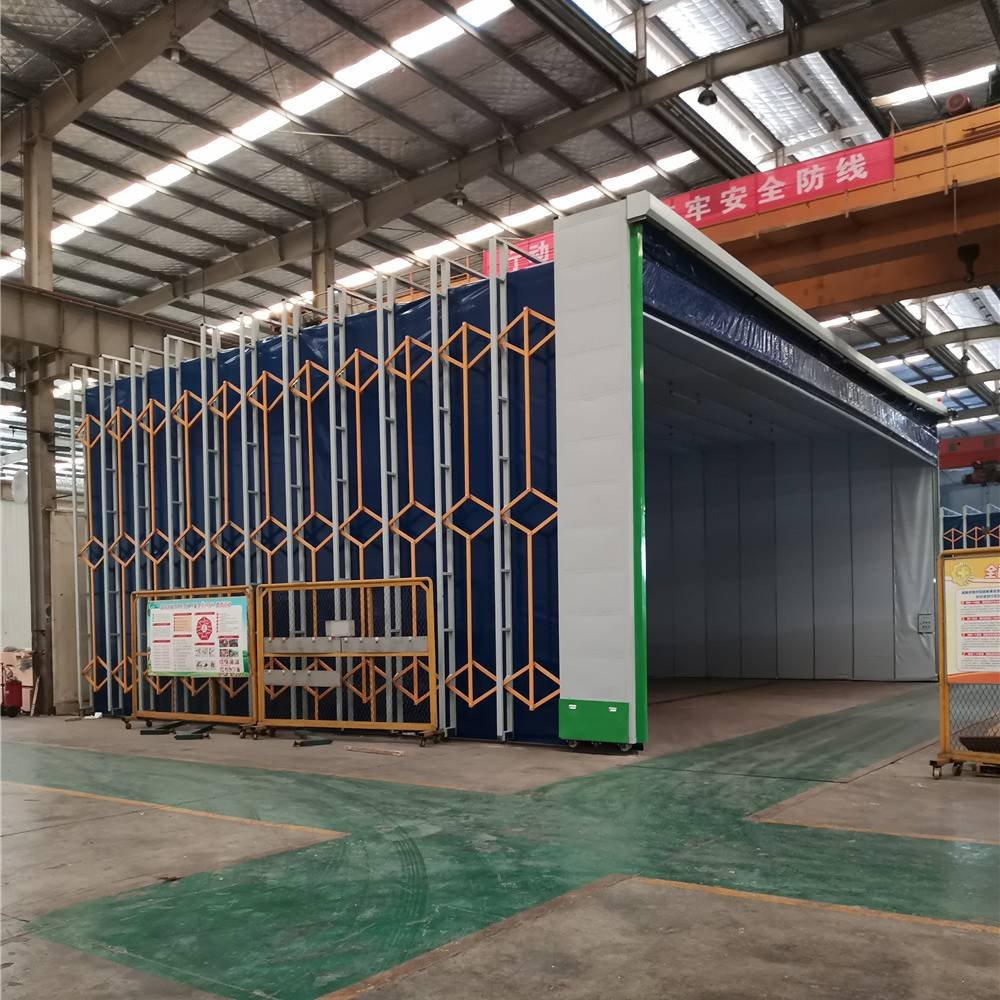 Customized Retractable Mobile Telescopic Paint Spray Booth Auto Open Semi-Open Face For Gas Disposal Machinery
