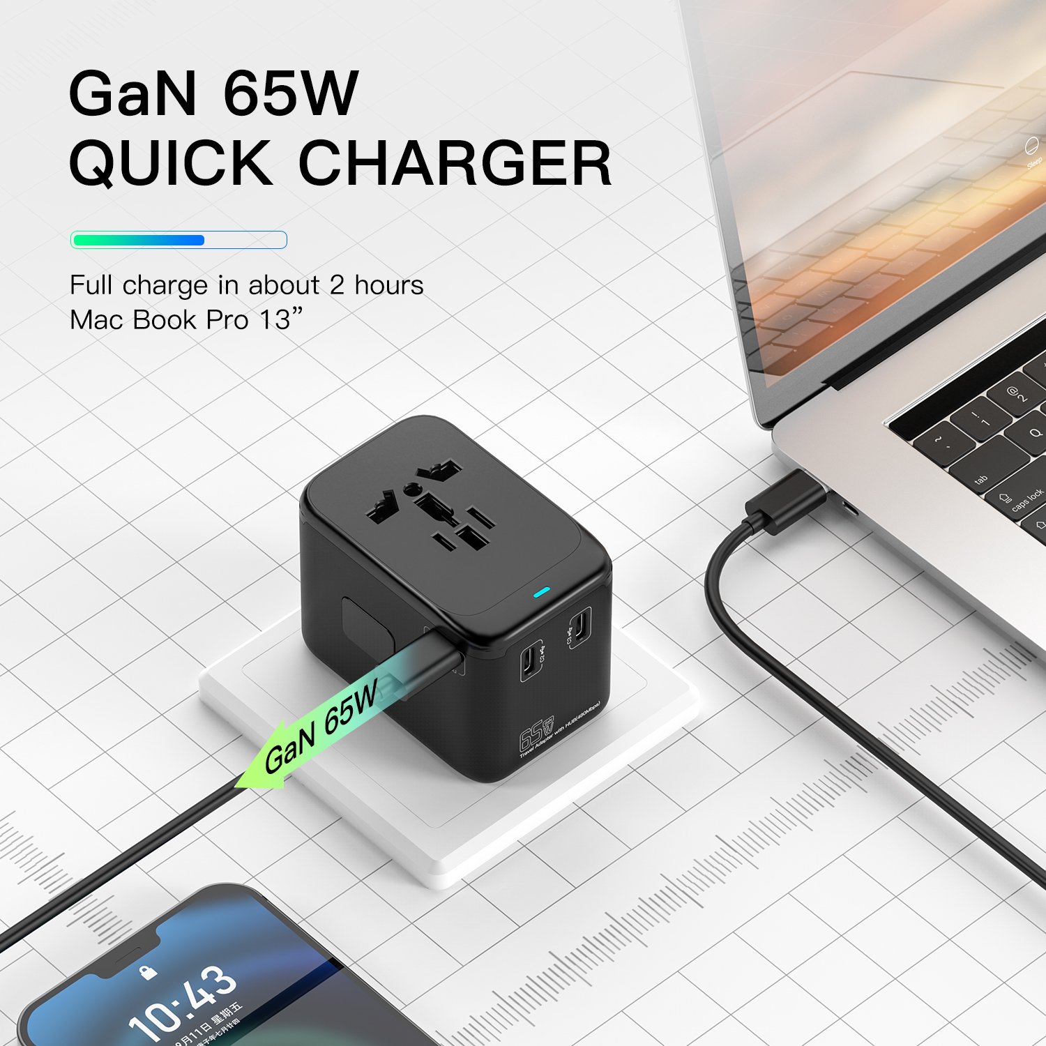 Wall Power Travel Adaptor type c ultrafast usb chargers universal travel adaptermobile charging adapter universal plug adapter