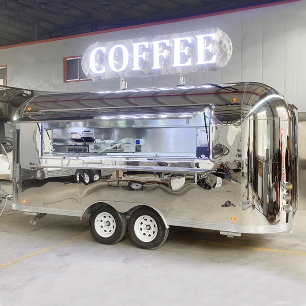 YANZHIMEI Street Coffee Cart Pizza Truck Mobile Kitchen Fast Food Catering Trailer Food Truck Taco Concession Food Trailer