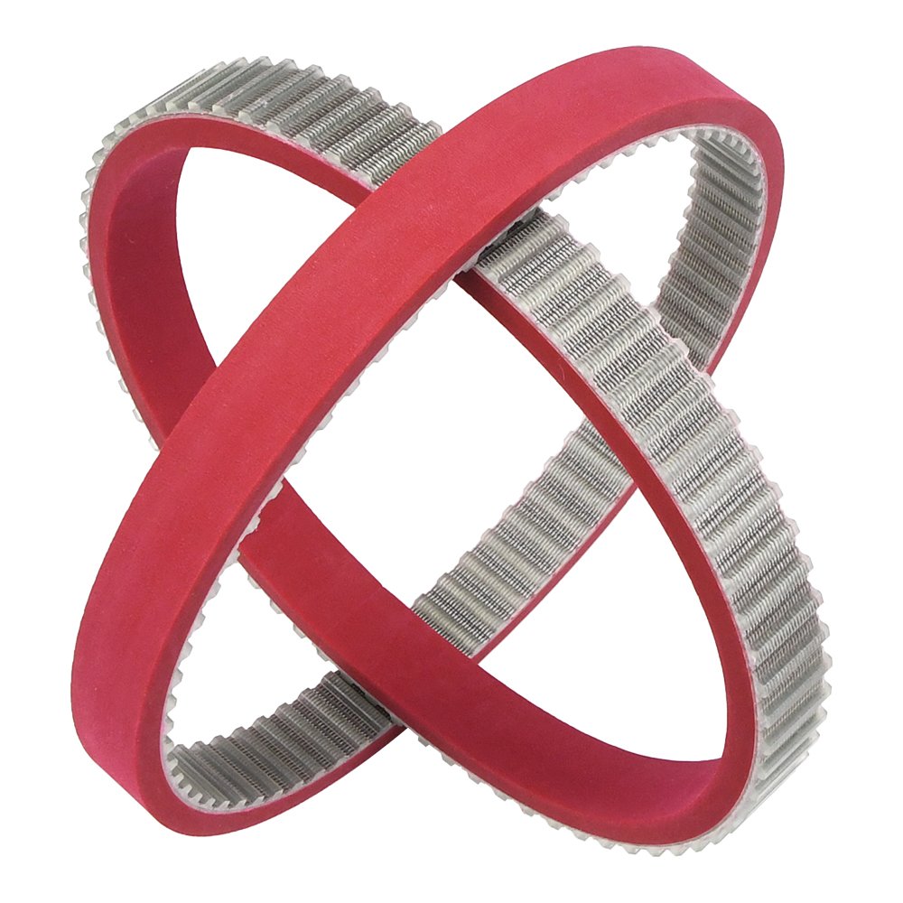 factory machinery vulcanized rubber coated belt packing machine pu timing belt with red rubber covers