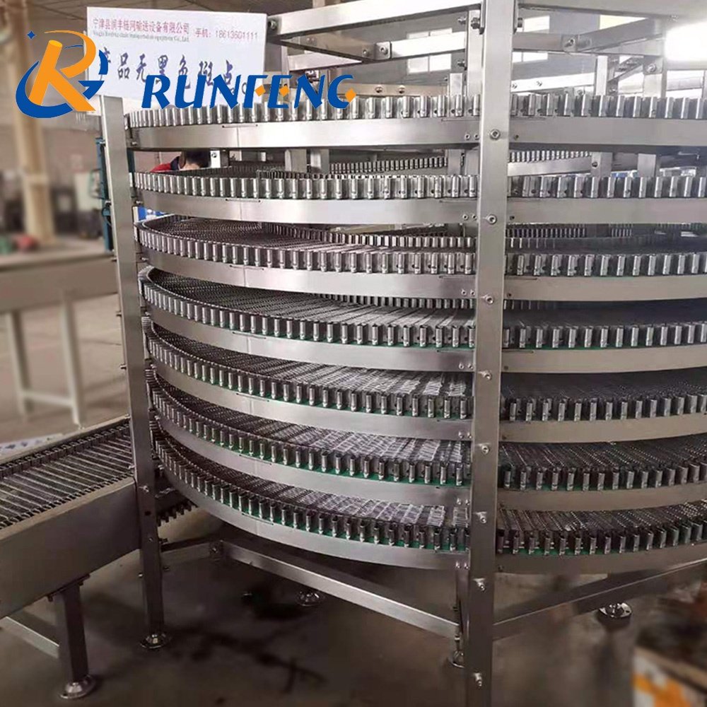 Food Industrial Stainless Steel Seafood Spiral Grid Freezer Tower Wire Mesh Conveyor Belt