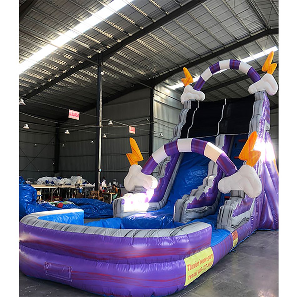 Outdoor Large Video Game Inflatable Water Slide With Pool Inflatable Body Touch Game