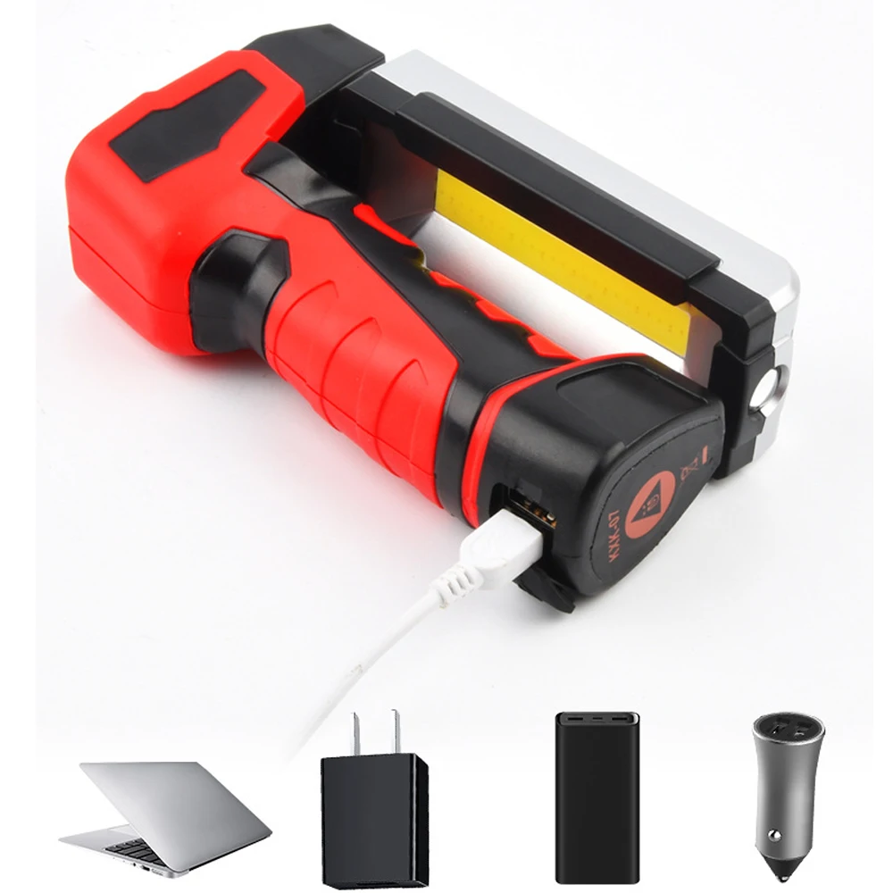 Multifunctional Car Repair Handheld Lamp Cob Portable Usb Rechargeable Abs Body Camping Led Torches Working Lights Flashlights